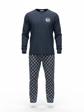 Michael Kors Navy Logo Long-Sleeve Men’s Pajama Set